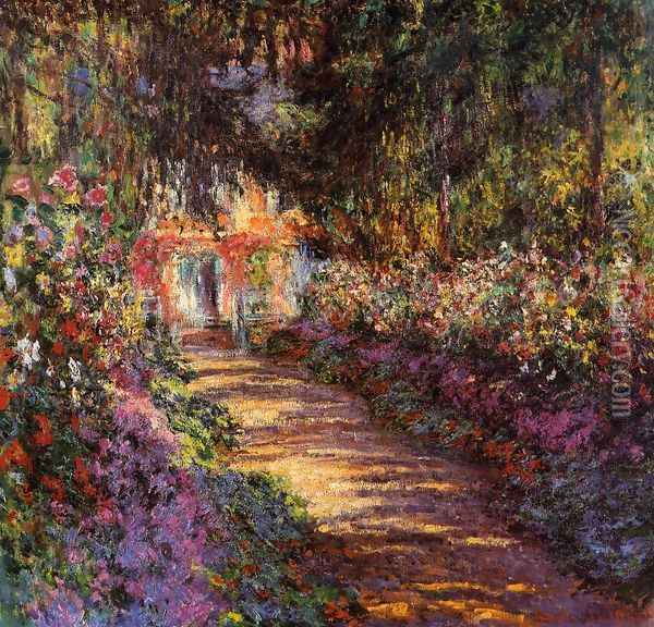 The Flowered Garden Oil Painting - Claude Oscar Monet