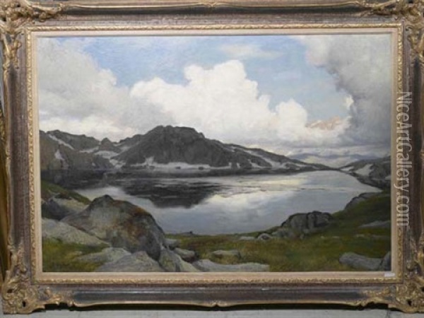 Gebirgslandschaft Mit See Oil Painting - Gottfried Hofer