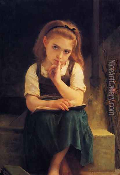 The Difficult Lesson Oil Painting - William-Adolphe Bouguereau
