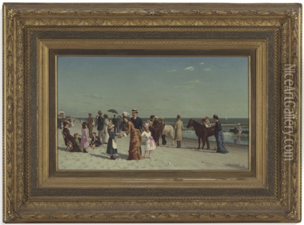 At The Seaside Oil Painting - Samuel S. Carr