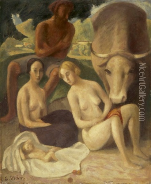 Mythologische Szene Oil Painting - Emil Weber