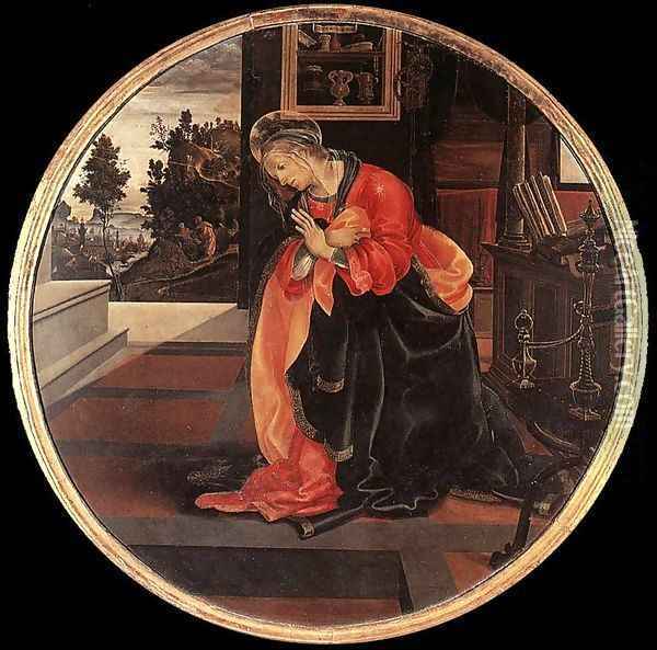 Virgin from the Annunciation 2 Oil Painting - Filippino Lippi