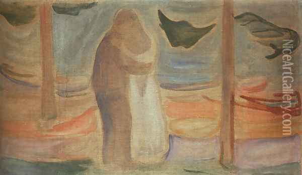 Couple on the Shore Oil Painting - Edvard Munch