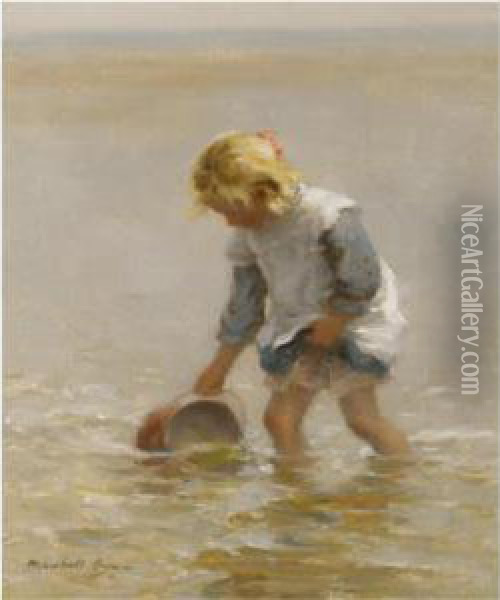 By The Sea Oil Painting - William Mason Brown