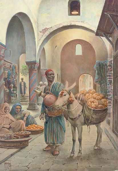 In the souk Oil Painting - Vittorio Rappini