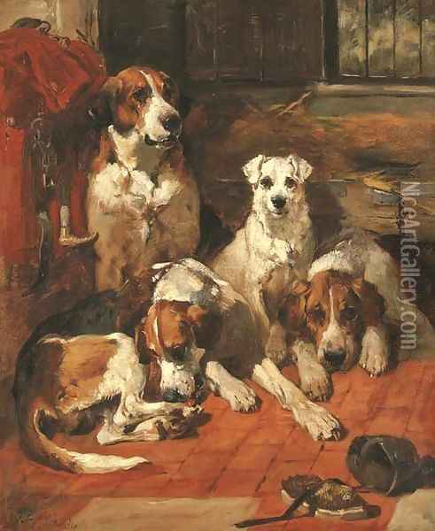 Resting after the Hunt Oil Painting - John Emms