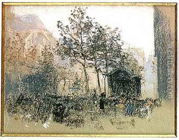 Les Halles 1893 Oil Painting - Leon Augustin Lhermitte