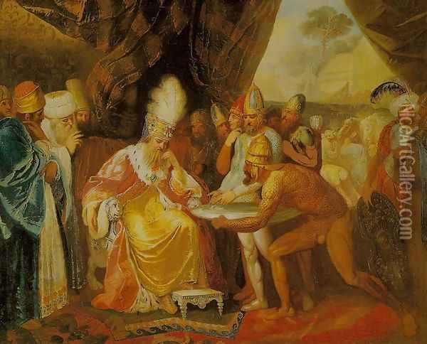 Scythian Envoys before Darius Oil Painting - Franciszek Smuglewicz