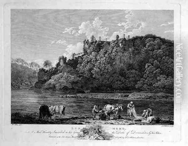 View of Lismore Castle, County Waterford, Ireland, engraved by Thomas Milton 1743-1827 1786 Oil Painting - William Pars