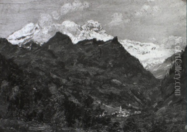 Sudtiroler Bergtal Oil Painting - Lazzaro Pasini