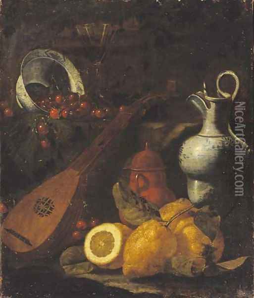 Still life of lemons Oil Painting - Cristoforo Munari