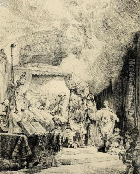 The Death Of The Virgin - (b99) Oil Painting - Rembrandt Van Rijn