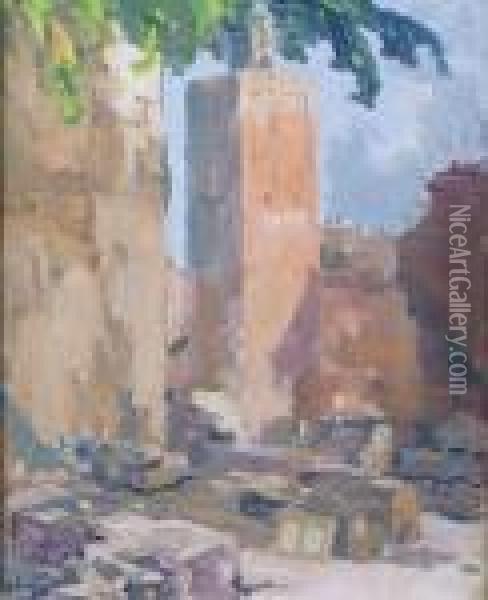 Mosquee Pres Des Remparts Oil Painting - Elie Anatole Pavil