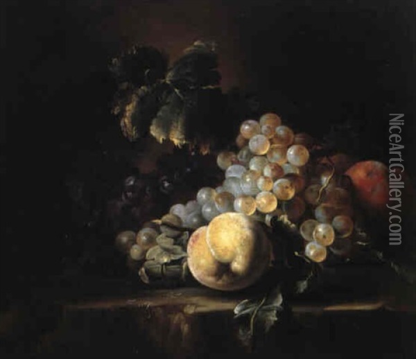 Fruktstilleben Med Vindruvor Oil Painting - Nicolas de Largilliere