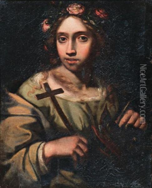 Santa Margherita D'antiochia Oil Painting - Simone Pignone