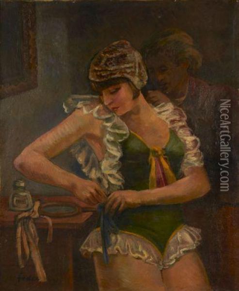 La Danseuse Avant Le Spectacle Oil Painting - Adolphe Feder