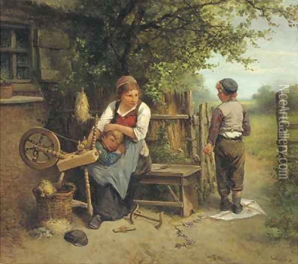 The naughty boy Oil Painting - Jan Mari Henri Ten Kate