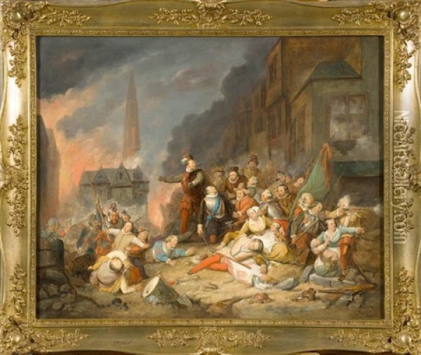 La Furie Espagnole (after Ferdinand De Braekeleer) Oil Painting - Aime Pez