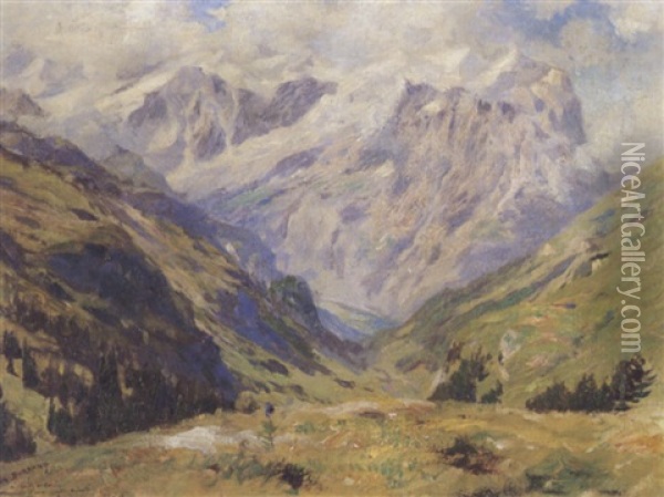 Paysage Alpin Oil Painting - Eugene Burnand