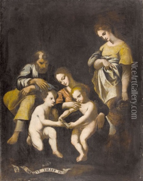 Heilige Familie Mit Johannesknabe Oil Painting - Paolo Bartolini