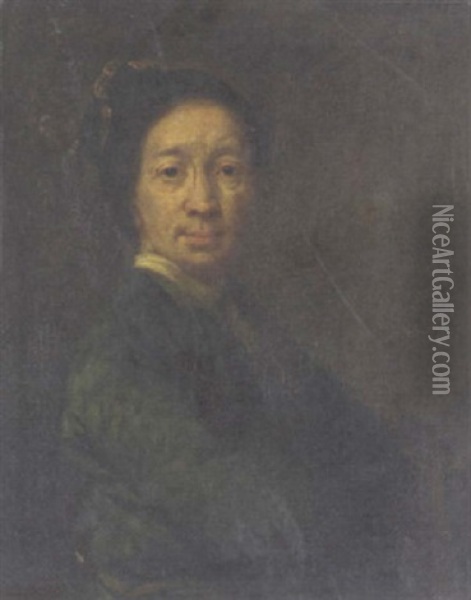 Portrait Of The Artist In A Green Coat Oil Painting - Zeger Jacob Van Helmont