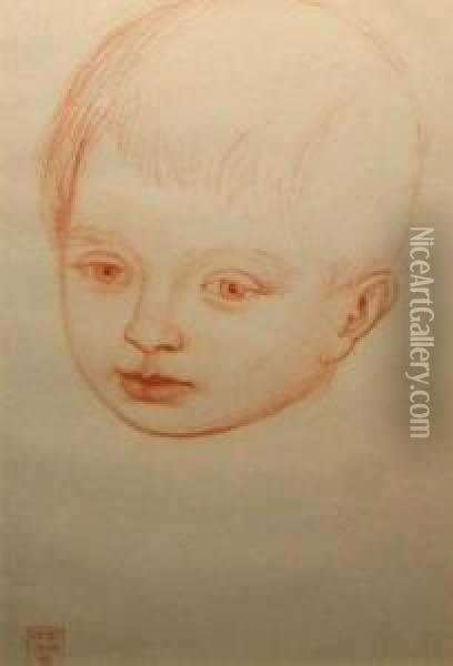 Head Study Of A Young Boy Oil Painting - Joseph Edward Southall