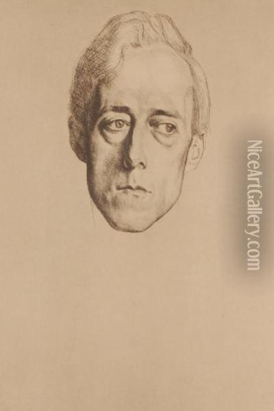 Portrait Oflaurence Binyon Oil Painting - William Strang