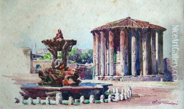 The Temple Of Vesta, 
Rome Oil Painting - Stefano Donadoni