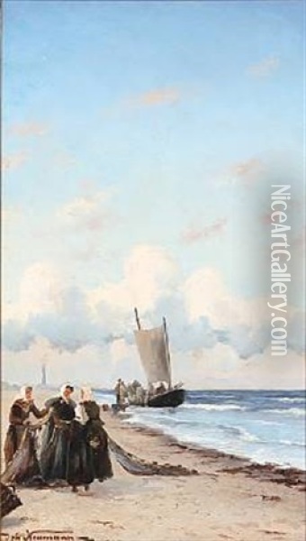 Fra Skagens Strand Oil Painting - Johan Jens Neumann