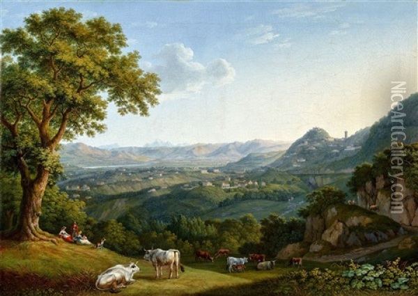 View Of The Arno Valley And Fiesole Oil Painting - Jacob Philipp Hackert