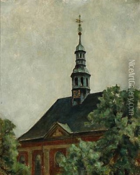 The Reformed Church In Copenhagen Oil Painting - Svend Hammershoi