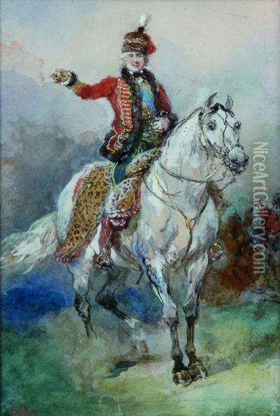Cavalier Oil Painting - Eugene Louis Lami