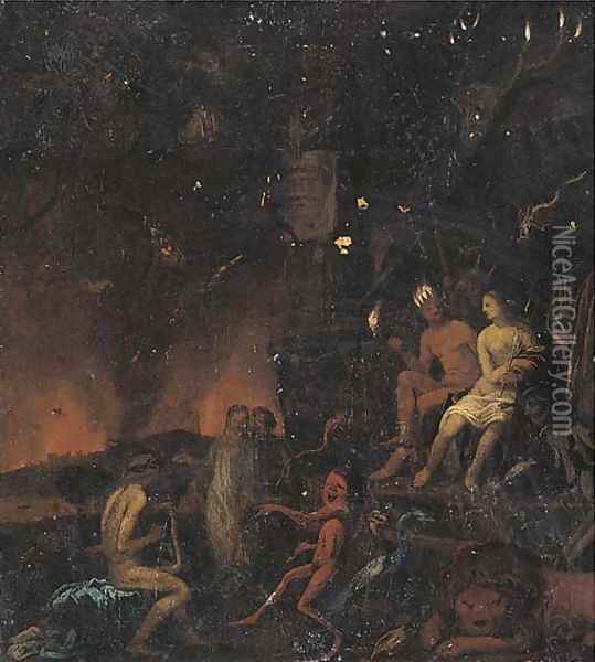 Orpheus in the Underworld Oil Painting - David Ryckaert III