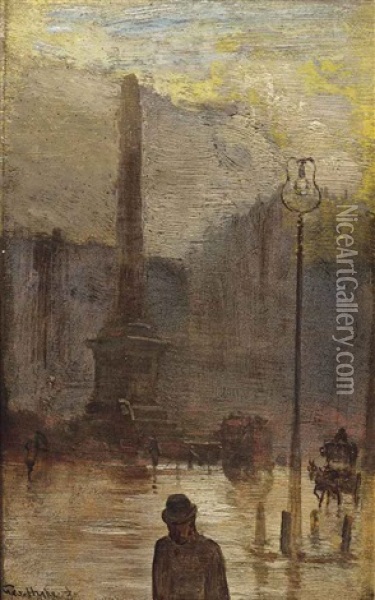 Cleopatra's Needle, London Oil Painting - George Hyde Pownall