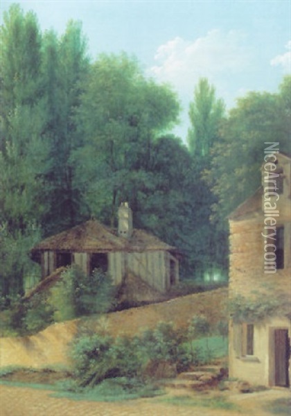 Vue De L'entree Du Parc De Saint Cloud Oil Painting - Jean Victor Bertin