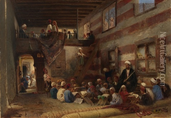 School In Cairo Oil Painting - Konstantin Egorovich Makovsky