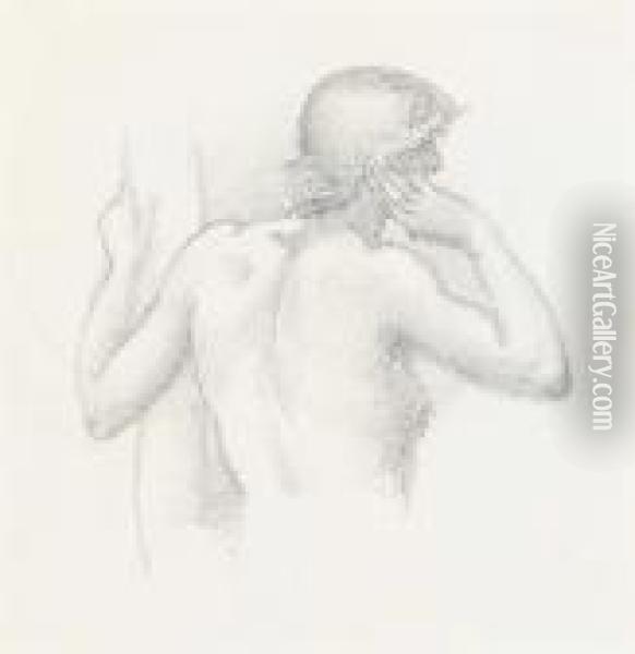 Study Of A Female Nude For 'arthur In Avalon' Oil Painting - Sir Edward Coley Burne-Jones