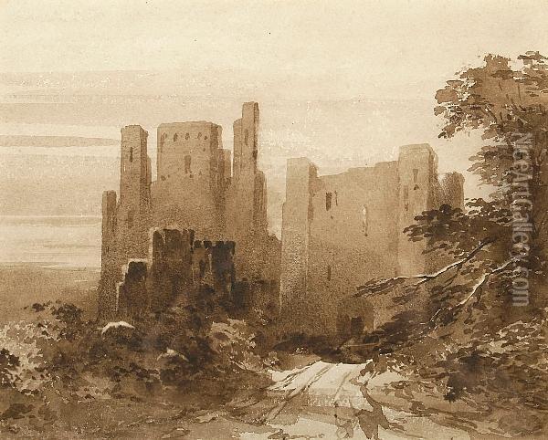 A View Of A Castle Oil Painting - Thomas Lound