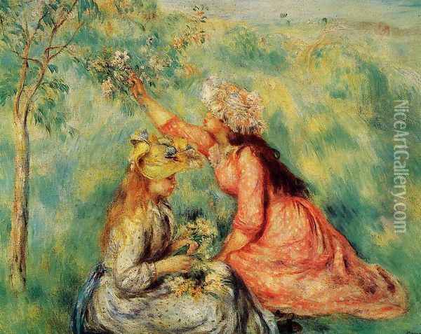 In The Fields Oil Painting - Pierre Auguste Renoir
