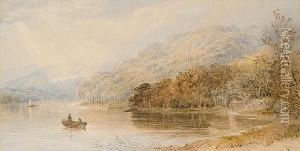 On The River Torridge, Near Bideford, Devon Oil Painting - Cornelius Pearson