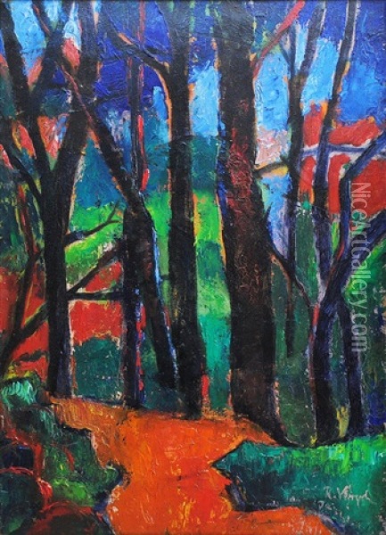 Podzim V Lese Oil Painting - Rudolf Vejrych