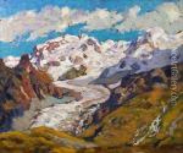 Sunlit Peaks Oil Painting - Paul Dougherty