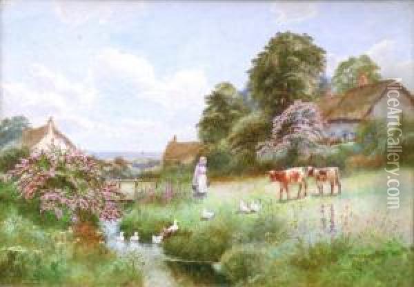 Early Summer At Porthoustock, Cornwall Oil Painting - Arthur Stanley Wilkinson