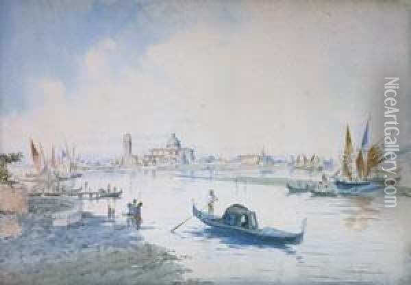 Venetian Scenes Oil Painting - Adelchi De Grossi
