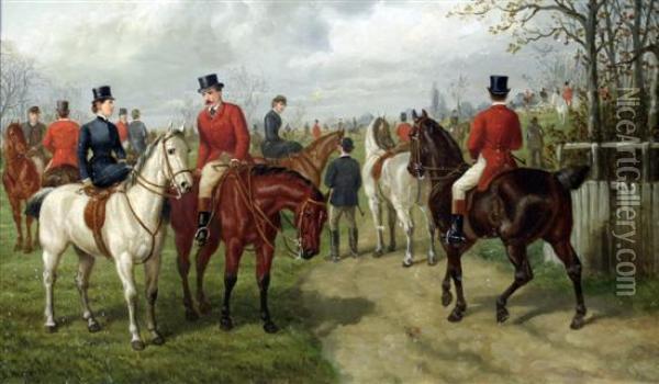 The Hunt Meet Oil Painting - Edward Benjamin Herberte