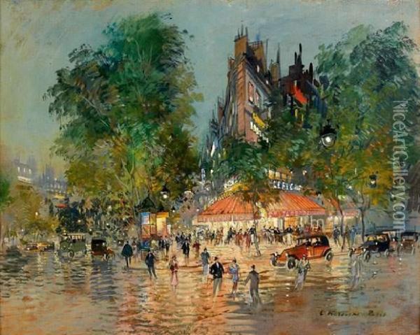 Place De La Republique, Paris Oil Painting - Konstantin Alexeievitch Korovin