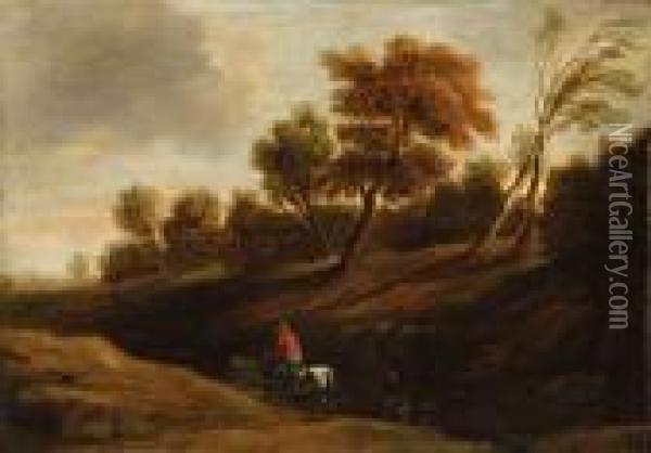 A Wooded Landscape With A 
Peasant On A Cart-horse; And A Woodedlandscape With A Peasant Woman On A
 Cart-horse Oil Painting - Peter Paul Rubens