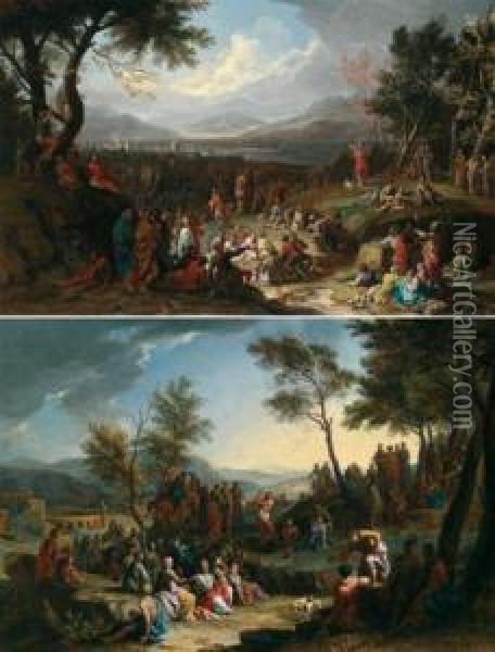 La Decollazione Di Giacobbe ; La Predica Di Giovanni Il Battista; Quadri Pendant Oil Painting - Joachim-Franz Beich