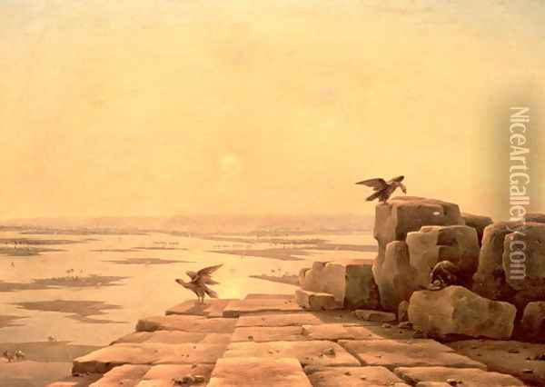 Overflow of the Nile, 1842 Oil Painting - Grigory Tchernezov