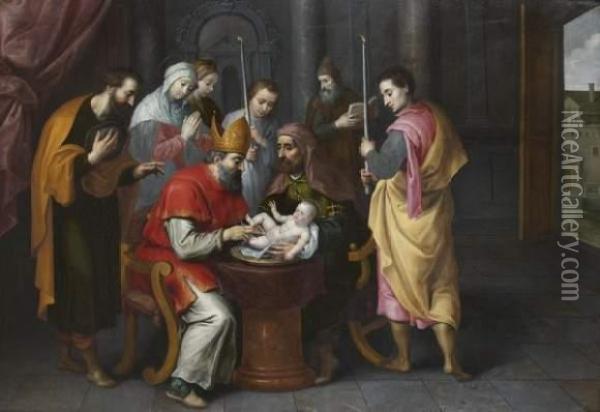La Circoncision Du Christ Oil Painting - Ambrosius Francken II